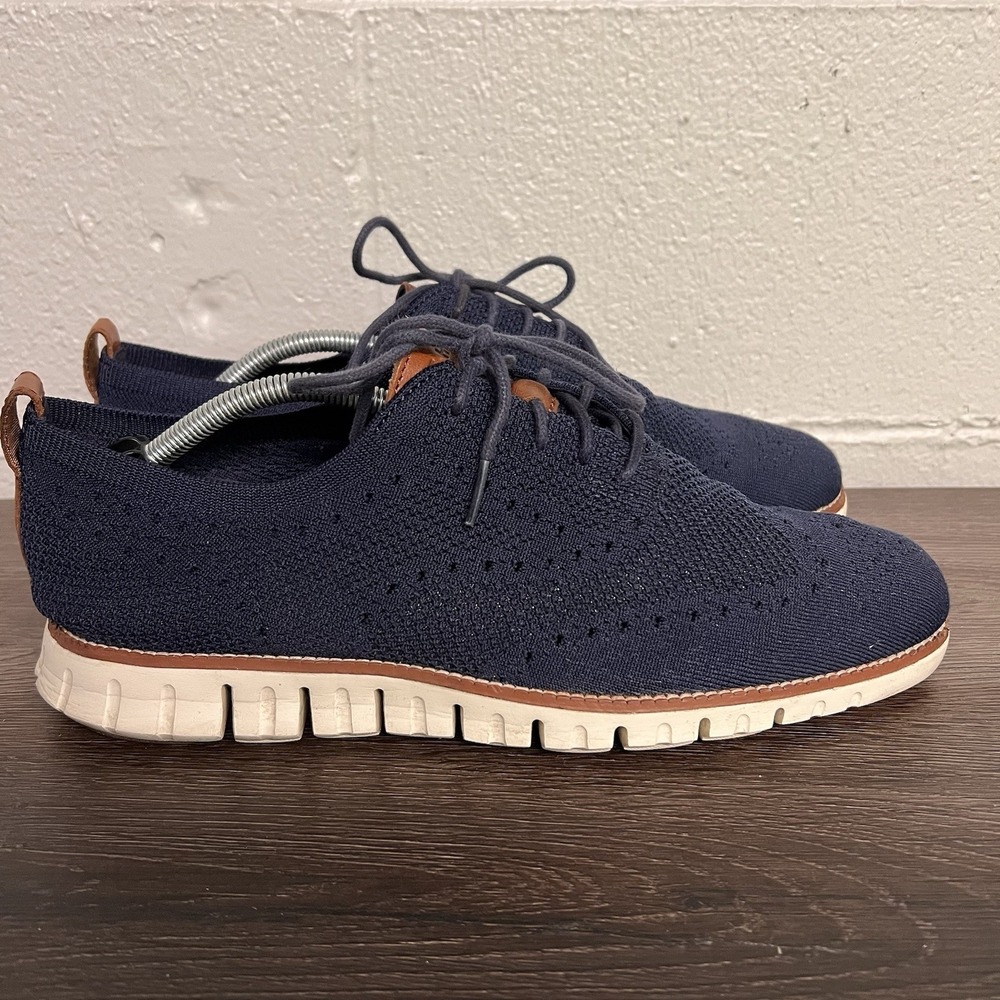 Cole Haan Men's Zerogrand Wingtip Stitchlite C24947 - Marine Blue/Ivory 10 1/2 M